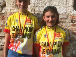 Lise Klaes et Axellle Jacques, Championne de Normandie VTT FFC 2018 (minimes F et cadettes)