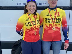 Lise Klaes (U23), Natacha Bruyez (dames), championnes Normandie VTT FFC 2024