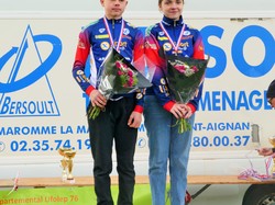 Sarah Delestre et Nolann Morel, Champions cadets de Seine Maritime VTT Ufolep 2022